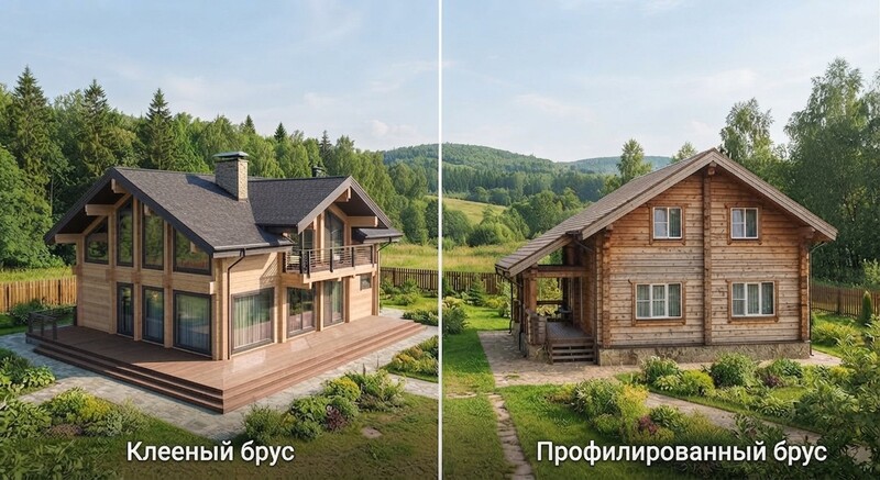 Клееный брус или профилированный: какой материал лучше для строительства дома