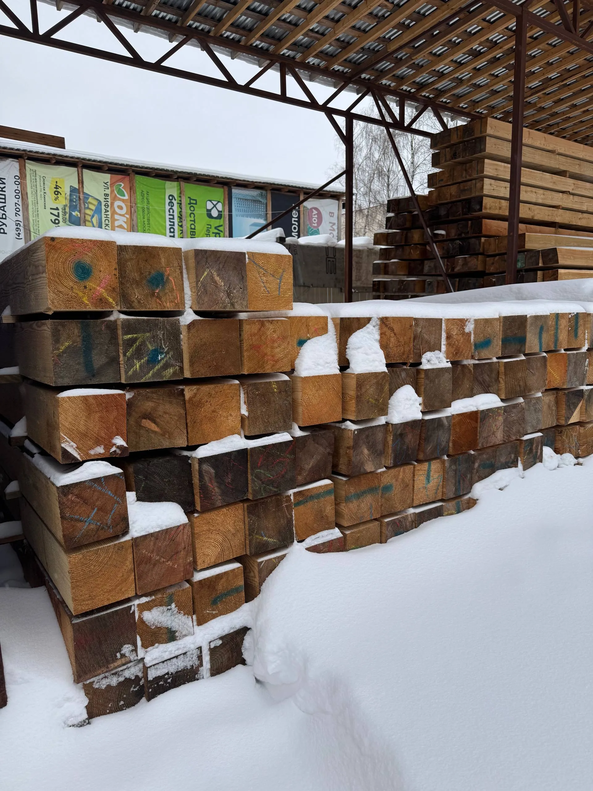 Купить Брус обрезной лиственница 150х150х6000 мм 1 сорт